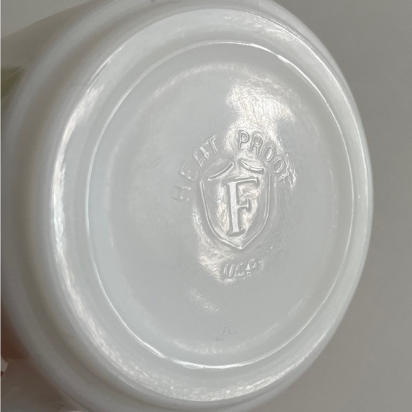 Set of 3 Federal Glass polka dot mugs - 2 orange 1 green - Picture 3 of 7